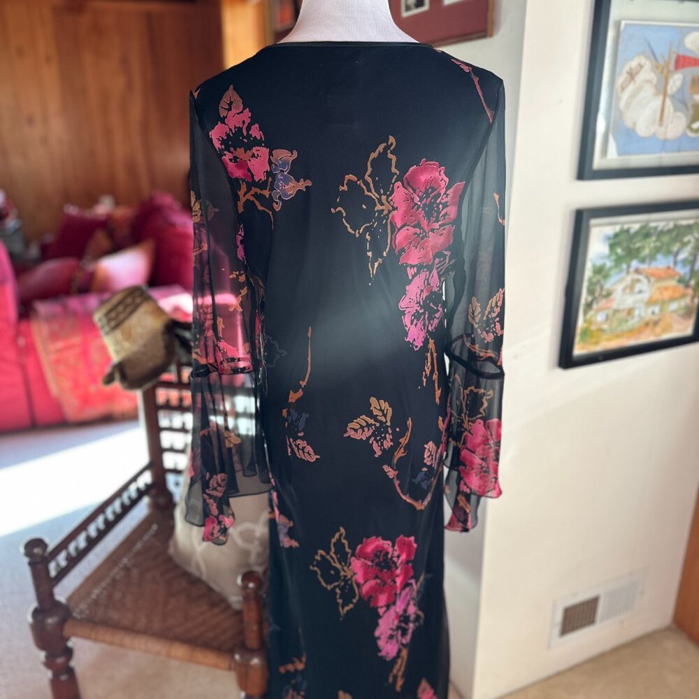 ICE Y2K Vintage Black Red Floral Dress – 10 - Picture 5 of 8